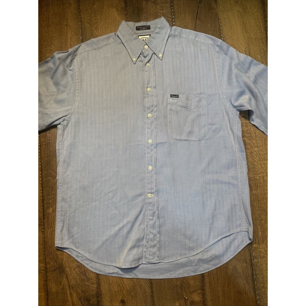 FACONNABLE BY Albert Goldberg Men’s Dress Shirt Blue Made In USA SZ Medium